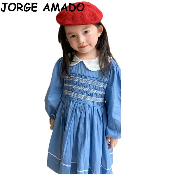 2020 autumn new girls smocking dress korean style peter pan collar long sleeve princess dress for girls kid clothes e20265, Red;yellow 
2020 autumn new girls smocking dress korean style peter pan collar long sleeve princess dress for girls kid clothes e20265, Red;yellow