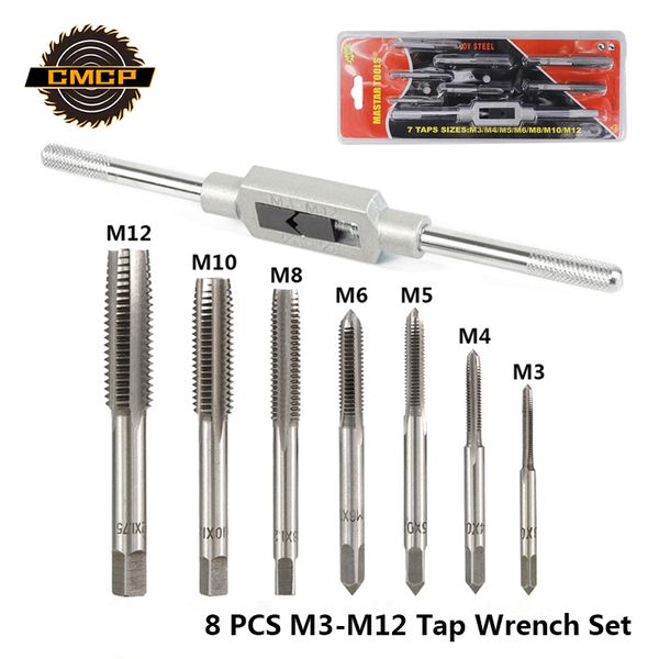 cmcp 7pcs thread taps with 1pc adjustable wrench m3 m4 m5 m6 m8 m10 m12 hand tap wrench set metric screw tap drill bit
cmcp 7pcs thread taps with 1pc adjustable wrench m3 m4 m5 m6 m8 m10 m12 hand tap wrench set metric screw tap drill bit