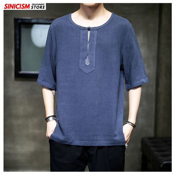 sinicism store 2020 men solid linen casual tshirts men's plus size summer tees loose tshirts male vintage chinese style clothing, White;black
sinicism store 2020 men solid linen casual tshirts men's plus size summer tees loose tshirts male vintage chinese style clothing, White;black