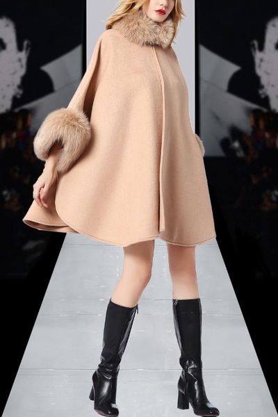 winter fur collar cloak coat batwing sleeve khaki loose coat women warm wool down jacket abrigos mujer cape, Black
winter fur collar cloak coat batwing sleeve khaki loose coat women warm wool down jacket abrigos mujer cape, Black