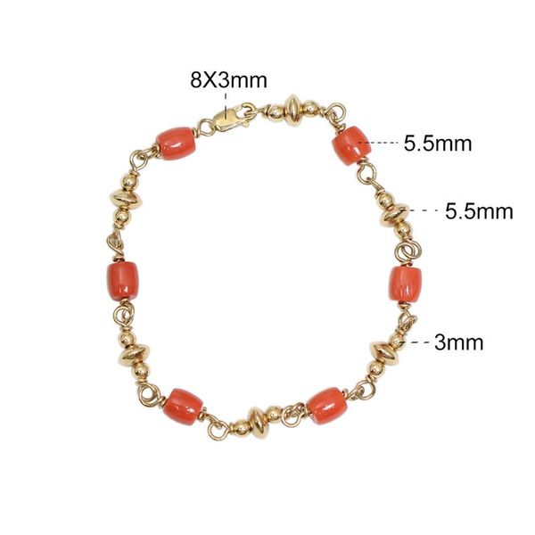 beadsnice gold filled bracelet with red coral dainty gift handmade jewelry 39751, Black
beadsnice gold filled bracelet with red coral dainty gift handmade jewelry 39751, Black