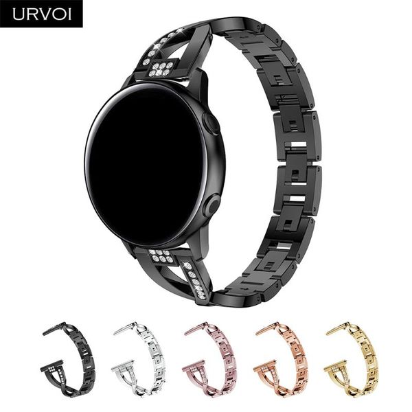 urvoi band for galaxy watch active double x strap stainless steel fold over clasp with zircon quick release pins wrist 42 46mm, Black;brown
urvoi band for galaxy watch active double x strap stainless steel fold over clasp with zircon quick release pins wrist 42 46mm, Black;brown