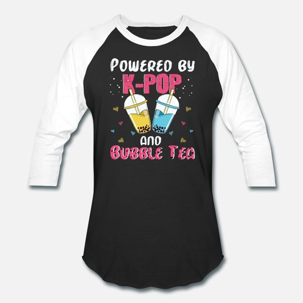 powered by k pop and bubble tea t shirt men print cotton plus size 3xl loose casual summer leisure shirt