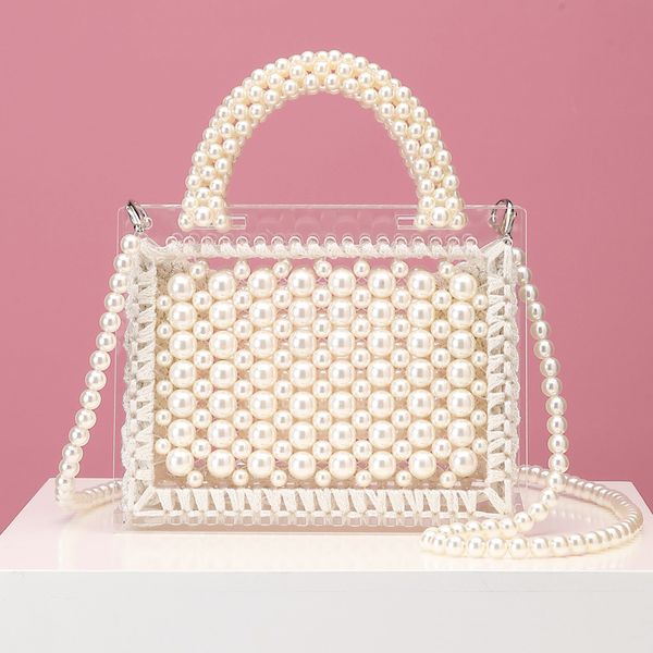 19.5x15.5cm 2020 new handmade beaded woven pearl transparent acrylic handbag shoulder bags women messenger a5945
19.5x15.5cm 2020 new handmade beaded woven pearl transparent acrylic handbag shoulder bags women messenger a5945