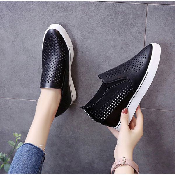 summer slip on sneakers female loafers fashion women sneakers hollow out platform internal increase pu ladies breathable shoes, Black
summer slip on sneakers female loafers fashion women sneakers hollow out platform internal increase pu ladies breathable shoes, Black