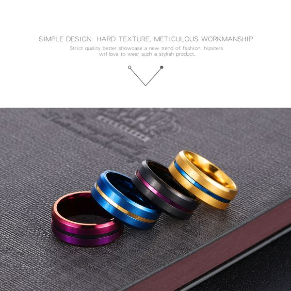 2018 new fashion 8mm colored titanium steel ring hip hop and rock style party man rings, Silver
2018 new fashion 8mm colored titanium steel ring hip hop and rock style party man rings, Silver