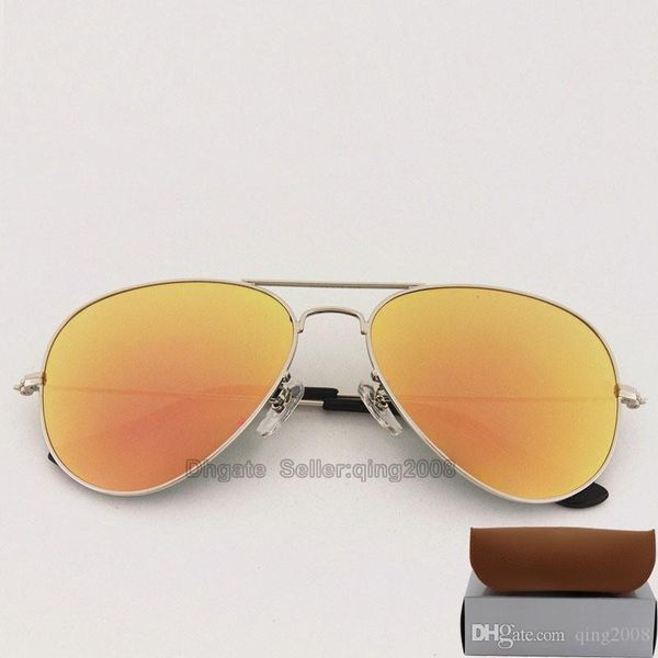 10pcs mens womens sunglasses pilot sun glasses silver frame pink mirror colorful flash glass lenses 58mm with brown cases, White;black
10pcs mens womens sunglasses pilot sun glasses silver frame pink mirror colorful flash glass lenses 58mm with brown cases, White;black
