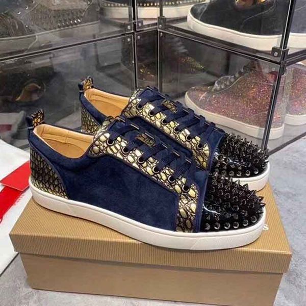 blue suede genuine leather sneakers red bottom couple flats shoes orlato skate spiked men's flat luxey designs flat casual, Black
blue suede genuine leather sneakers red bottom couple flats shoes orlato skate spiked men's flat luxey designs flat casual, Black