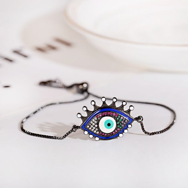 trendy turkish black pave cz evil eye fashion gold chain bracelet adjustable female party jewelry accessories
trendy turkish black pave cz evil eye fashion gold chain bracelet adjustable female party jewelry accessories