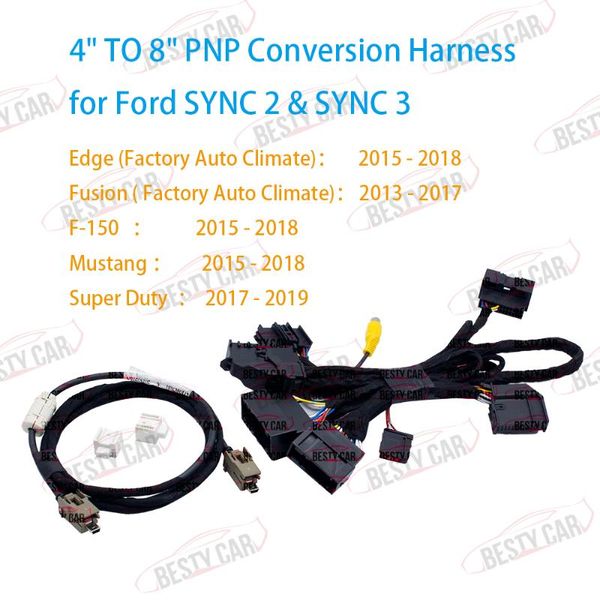 4" to 8" pnp conversion power harness set for sync 1 2 to sync 3 upgrade harness wire car
4" to 8" pnp conversion power harness set for sync 1 2 to sync 3 upgrade harness wire car