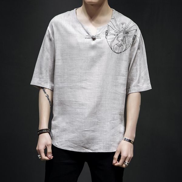 cotton linen face embroidery camiseta half sleeve shirt chinese traditional costume tang shuit summer short sleeve shirt, White;black
cotton linen face embroidery camiseta half sleeve shirt chinese traditional costume tang shuit summer short sleeve shirt, White;black