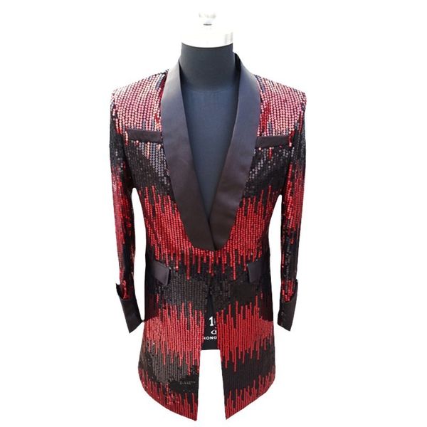 men's suits & blazers long jacket men gradient sequin colorful blazer for slim fit shinny suit stage club party dj clothing, White;black
men's suits & blazers long jacket men gradient sequin colorful blazer for slim fit shinny suit stage club party dj clothing, White;black