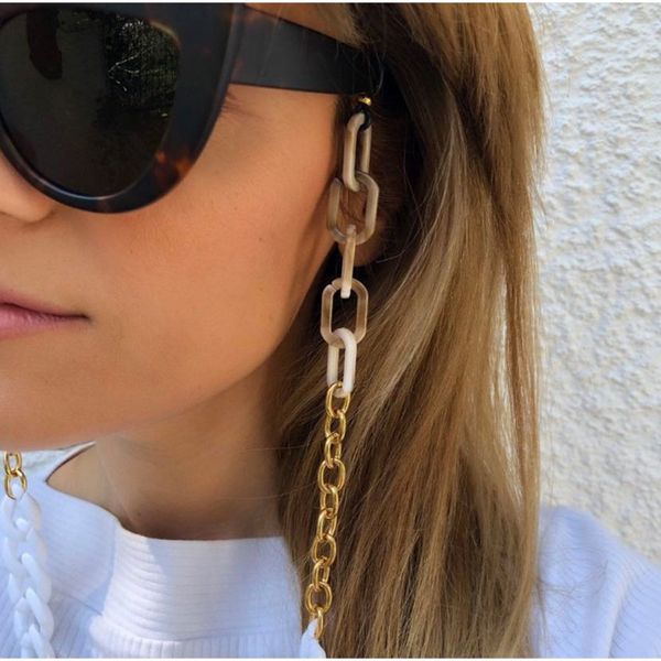 eyeglasses chain white acrylic chain with gold color plated metal chunky silicone loops sunglasses accessory women gift, Silver
eyeglasses chain white acrylic chain with gold color plated metal chunky silicone loops sunglasses accessory women gift, Silver