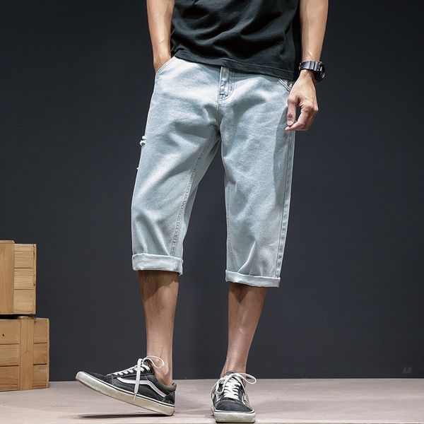men's jeans destroyed plus size men punk baggy jean shorts straight denim short trousers summer pockets masculino, Blue
men's jeans destroyed plus size men punk baggy jean shorts straight denim short trousers summer pockets masculino, Blue
