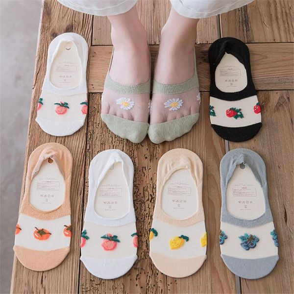 low cut socks summer new fruits embroidery women short socks breathable transparent elasticity net yarn thin invisible, Black;white
low cut socks summer new fruits embroidery women short socks breathable transparent elasticity net yarn thin invisible, Black;white