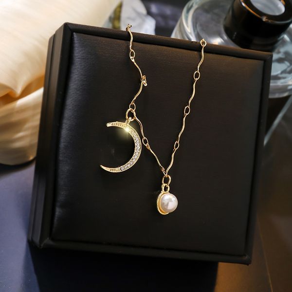 fashion star necklace cool clavicle chain simple temperament moon pearl pendant necklace women's, Silver
fashion star necklace cool clavicle chain simple temperament moon pearl pendant necklace women's, Silver