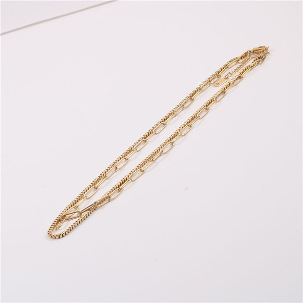 the new double-layer thick and thin chain necklace simple titanium steel plating real gold necklace supports bulk wholesale, Silver 
the new double-layer thick and thin chain necklace simple titanium steel plating real gold necklace supports bulk wholesale, Silver