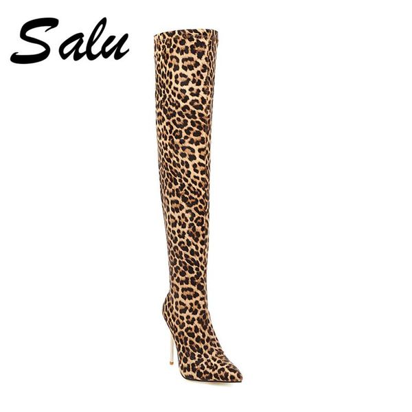 salu leopard thin high heel women over the knee high boots big size 44 45 46 slip on winter shoes pointed toe women boots, Black
salu leopard thin high heel women over the knee high boots big size 44 45 46 slip on winter shoes pointed toe women boots, Black