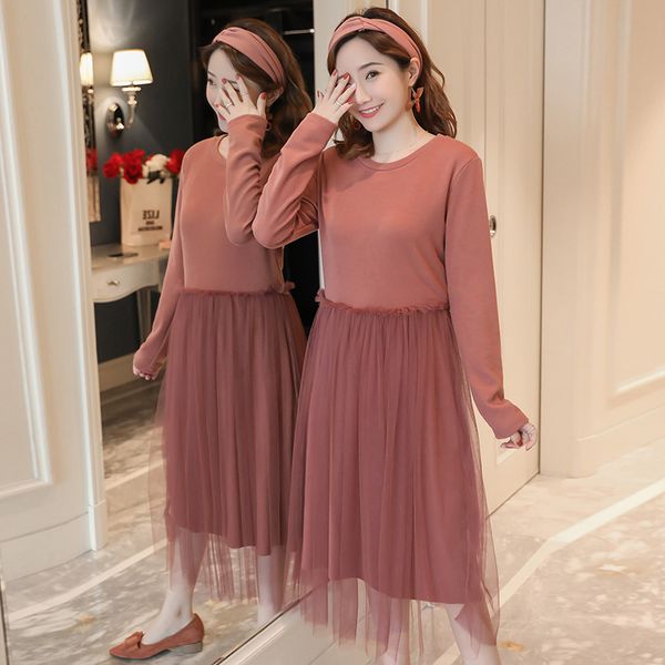 2020 spring pregnant women dress long sleeve o-neck cotton patchwork mesh maternity sweet dress office lady elegant empire, White
2020 spring pregnant women dress long sleeve o-neck cotton patchwork mesh maternity sweet dress office lady elegant empire, White