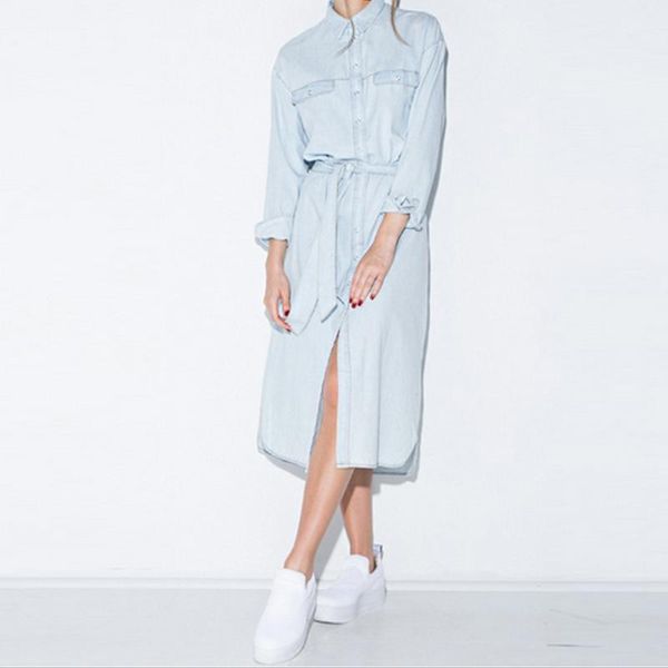 casual dresses est fashion women retro denim long sleeve belt dress vintage for sexy, Black;gray
casual dresses est fashion women retro denim long sleeve belt dress vintage for sexy, Black;gray