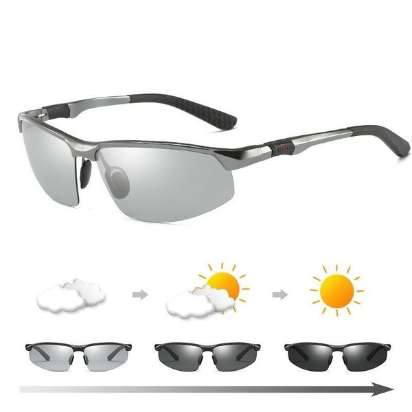 aluminium pchromic polarized sunglasses women men's discoloration goggles male eyewear anti glare glasses, White;black 
aluminium pchromic polarized sunglasses women men's discoloration goggles male eyewear anti glare glasses, White;black