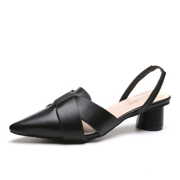 2020 summer women's high-heeled belt with two wearing baotou fashion wild large size belt with single shoes, Black
2020 summer women's high-heeled belt with two wearing baotou fashion wild large size belt with single shoes, Black