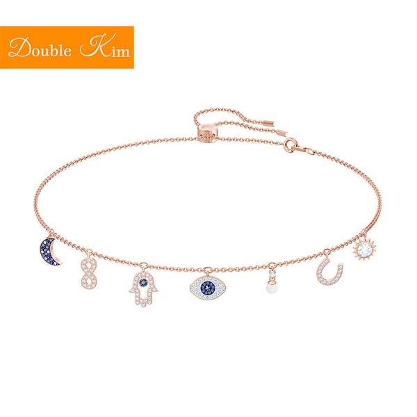 eye of the demon hamsa hand pendant necklace rose gold color titanium stainless steel chain necklace trendy women jewelry gift, Silver 
eye of the demon hamsa hand pendant necklace rose gold color titanium stainless steel chain necklace trendy women jewelry gift, Silver