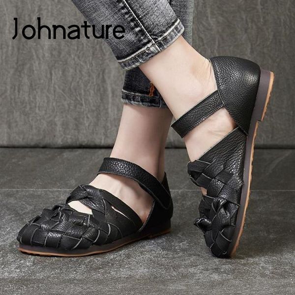johnature hook & loop sandals genuine leather women shoes summer retro 2020 new sewing casual flat with weave ladies sandals, Black
johnature hook & loop sandals genuine leather women shoes summer retro 2020 new sewing casual flat with weave ladies sandals, Black