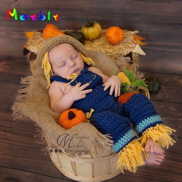 2020 crochet newborn p props infant baby scarecrow costume knitted baby hat pants set for p shoot boys clothing, Yellow
2020 crochet newborn p props infant baby scarecrow costume knitted baby hat pants set for p shoot boys clothing, Yellow