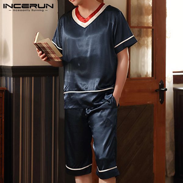2020 men pajamas sets patchwork breathable soft short sleeve homewear v neck sleepwear shorts summer nightwear suit incerun 5xl, Black;brown
2020 men pajamas sets patchwork breathable soft short sleeve homewear v neck sleepwear shorts summer nightwear suit incerun 5xl, Black;brown