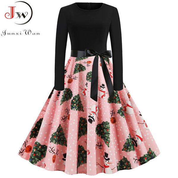 casual dresses plus size elegant printed christmas dress vintage winter midi o neck party long sleeve robe vestidos, Black;gray
casual dresses plus size elegant printed christmas dress vintage winter midi o neck party long sleeve robe vestidos, Black;gray