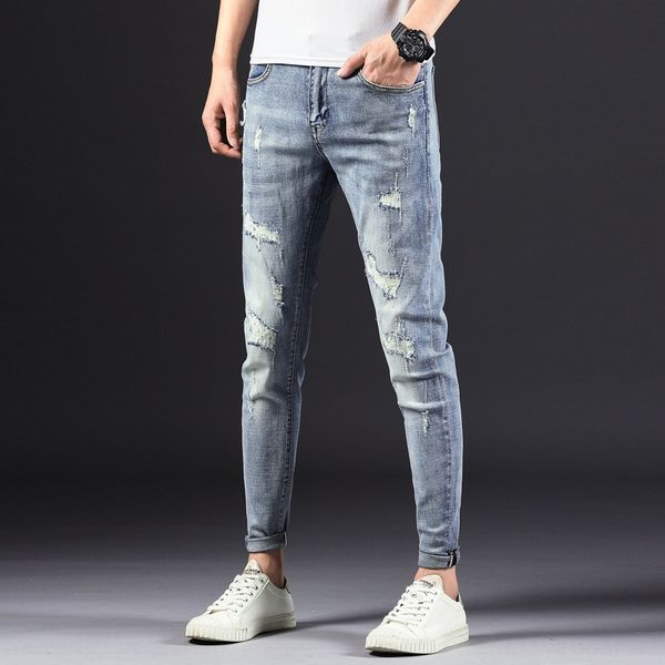 new ripped and patch men's trendy patch worn slim jeans ripped men's stretch skinny jeans lzrsh, Blue
new ripped and patch men's trendy patch worn slim jeans ripped men's stretch skinny jeans lzrsh, Blue