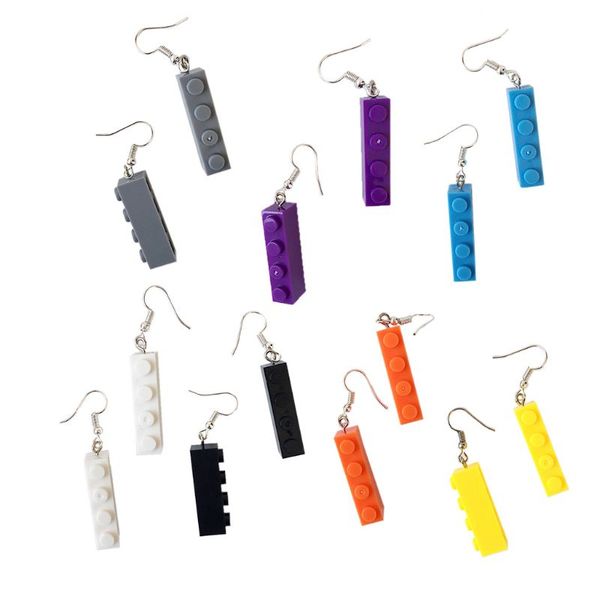 1 pair creative cute mini building blocks earrings minimalism cartoon design female ear hooks danglers jewelry gift, Silver
1 pair creative cute mini building blocks earrings minimalism cartoon design female ear hooks danglers jewelry gift, Silver
