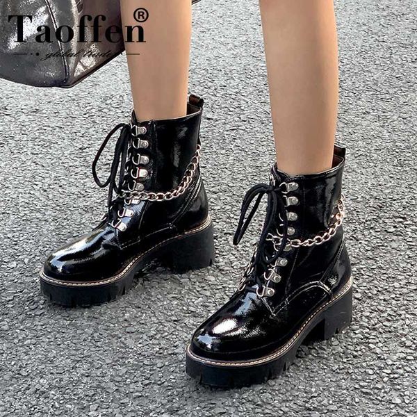 taoffen women ankle boots fashion platform fur warm winter shoes women lace up plush chain new style motorcycle boot size 34-43, Black
taoffen women ankle boots fashion platform fur warm winter shoes women lace up plush chain new style motorcycle boot size 34-43, Black