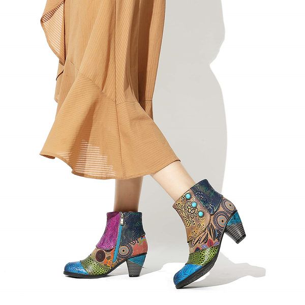 women martin boots winter pu leather high heel floral printed patchwork female plush zipper ankle boots fashion, Black
women martin boots winter pu leather high heel floral printed patchwork female plush zipper ankle boots fashion, Black