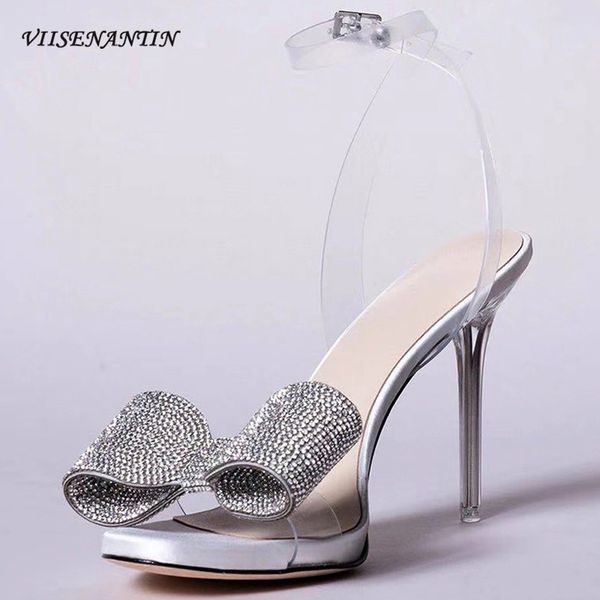 summer thin high heel party shoes crystal dress sandals stilettos butterfly knot bowtie transparent pvc wedding shoes women, Black 
summer thin high heel party shoes crystal dress sandals stilettos butterfly knot bowtie transparent pvc wedding shoes women, Black