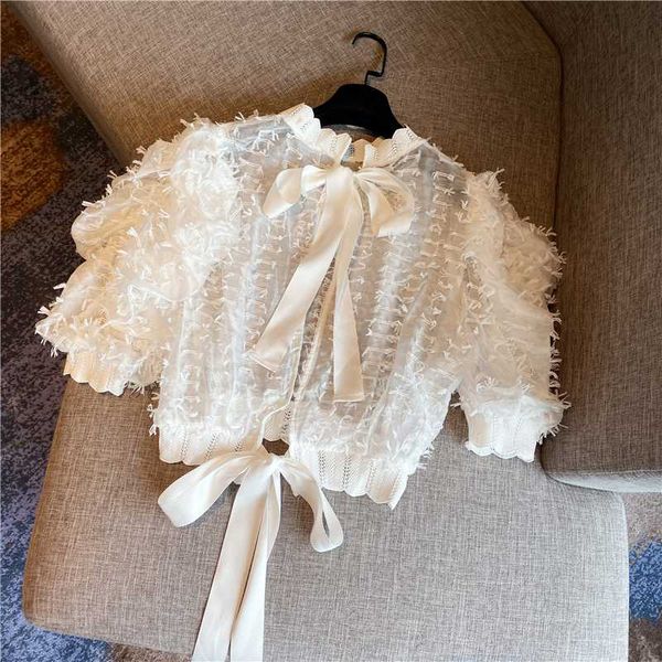 high street fashion 2020 designer dress women's stand collar bow tassel chiffon short blouse top, White
high street fashion 2020 designer dress women's stand collar bow tassel chiffon short blouse top, White