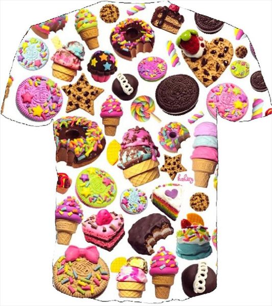 new summer style harajuku short sleeve women men 3d t shirt donut ice print fashion t shirt plus size drop shipping, White
new summer style harajuku short sleeve women men 3d t shirt donut ice print fashion t shirt plus size drop shipping, White