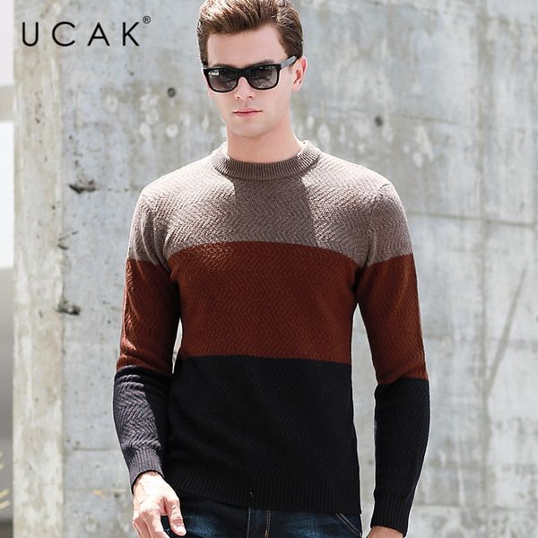 ucak brand sweater men autumn winter pure merino wool casual streetwear pull homme fashion trend o-neck striped sweaters u3141, White;black
ucak brand sweater men autumn winter pure merino wool casual streetwear pull homme fashion trend o-neck striped sweaters u3141, White;black