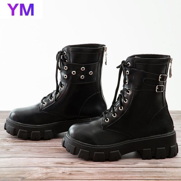 autumn/winter new lace-up martins boots ankle boots round toe fashion platform designer women shoes 020, Black
autumn/winter new lace-up martins boots ankle boots round toe fashion platform designer women shoes 020, Black
