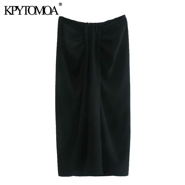 kpytomoa women 2020 chic fashion with knot pleated wrap midi skirt vintage high waist back zipper slit female skirts mujer, Black
kpytomoa women 2020 chic fashion with knot pleated wrap midi skirt vintage high waist back zipper slit female skirts mujer, Black