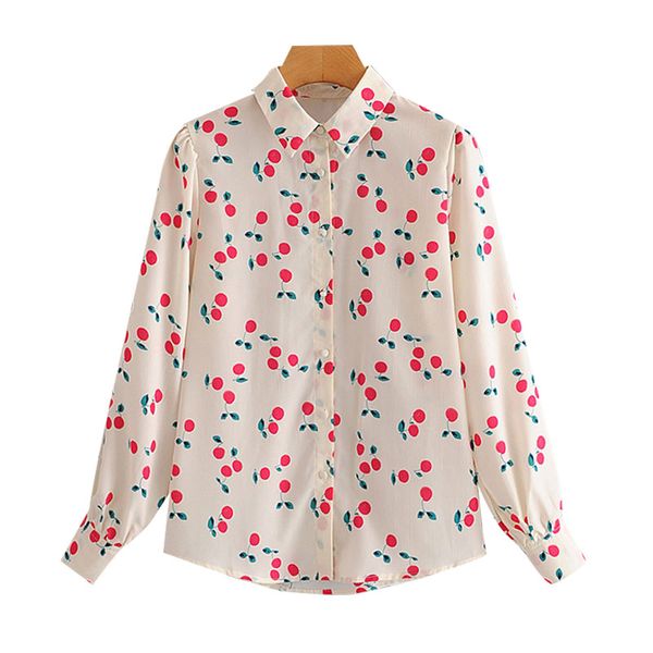 women's blouses & shirts women 2021 fashion cherry print loose vintage long sleeve button-up female blusas chic, White
women's blouses & shirts women 2021 fashion cherry print loose vintage long sleeve button-up female blusas chic, White