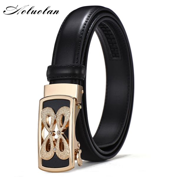aoluolan genuine leather women's automatic buckle fashion ladies dress waist designer brand automatic ratchet belt, Black;brown
aoluolan genuine leather women's automatic buckle fashion ladies dress waist designer brand automatic ratchet belt, Black;brown