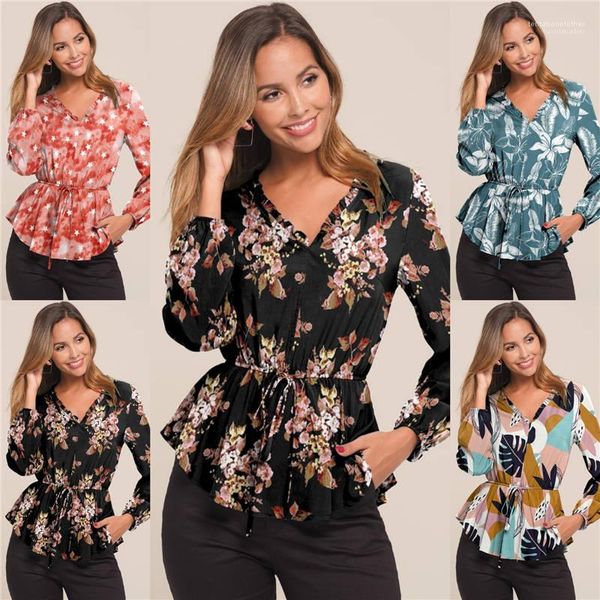 floral printed with sashes fashion style female tees womens autumn tshirts v neck long sleeve ladies, White
floral printed with sashes fashion style female tees womens autumn tshirts v neck long sleeve ladies, White