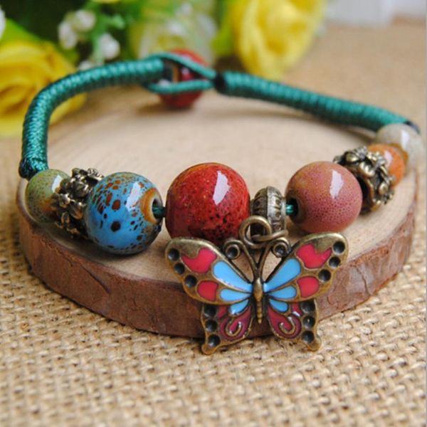 retro ethnic style handmade ceramic beads handmade woven bangle bracelet sz190, Black
retro ethnic style handmade ceramic beads handmade woven bangle bracelet sz190, Black