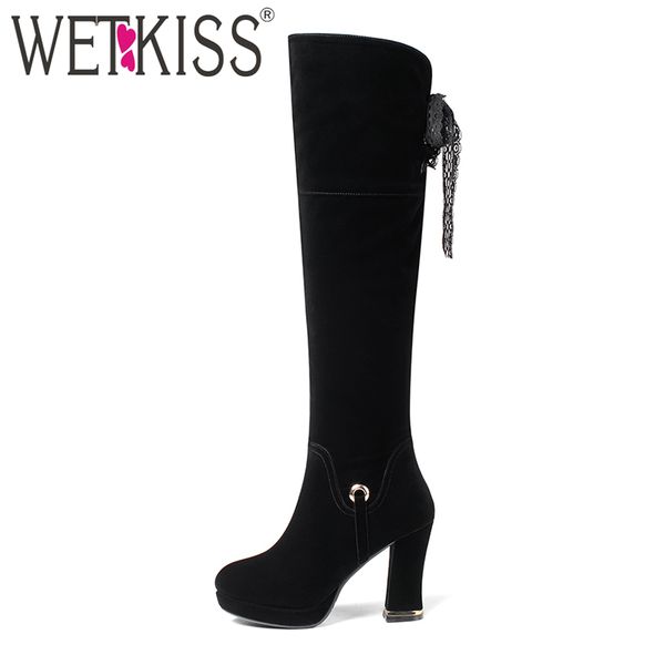 boots wetkiss ladies black flock knee elegant lace thick high heels winter female boot platform zipper women quality
boots wetkiss ladies black flock knee elegant lace thick high heels winter female boot platform zipper women quality