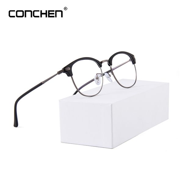 conchen acetate eye glasses frame semi rimless for men round circle myopia eyeglasses 2020 brand male eyewear fashion designer, Black
conchen acetate eye glasses frame semi rimless for men round circle myopia eyeglasses 2020 brand male eyewear fashion designer, Black