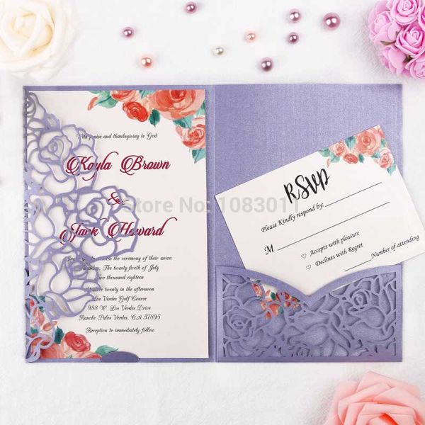 greeting cards ponatia 20 pcs laser cut invitations card for wedding bridal shower engagement birthday (violet)
greeting cards ponatia 20 pcs laser cut invitations card for wedding bridal shower engagement birthday (violet)
