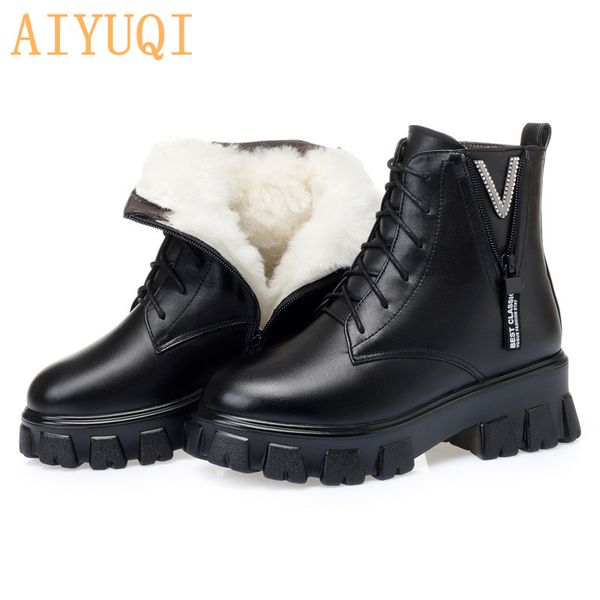 aiyuqi women boots winter 2020 new genuine leather ladies ankle boots large size 41 42 warm wool women short, Black
aiyuqi women boots winter 2020 new genuine leather ladies ankle boots large size 41 42 warm wool women short, Black