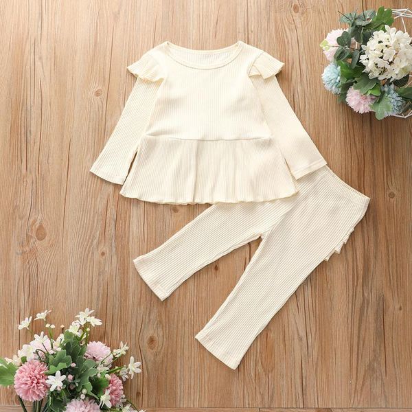 toddler kids baby boys girl clothes ruffle long sleeve +pants winter cotton pajamas sleepwear outfits sets ropa de, White
toddler kids baby boys girl clothes ruffle long sleeve +pants winter cotton pajamas sleepwear outfits sets ropa de, White